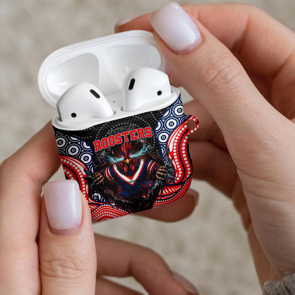 Sydney Roosters AirPods Case The Scream of Lightning Eyes - Indigenous Dot Ripping Effect