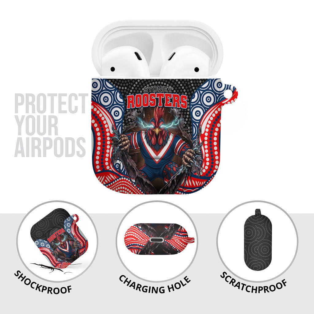 Sydney Roosters AirPods Case The Scream of Lightning Eyes - Indigenous Dot Ripping Effect