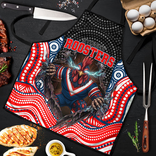 Sydney Roosters Apron The Scream of Lightning Eyes - Indigenous Dot Ripping Effect