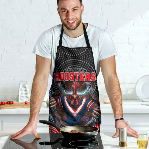 Sydney Roosters Apron The Scream of Lightning Eyes - Indigenous Dot Ripping Effect