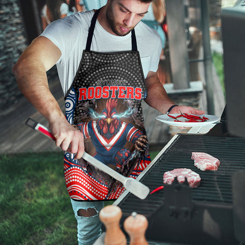 Sydney Roosters Apron The Scream of Lightning Eyes - Indigenous Dot Ripping Effect