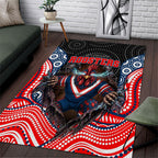 Sydney Roosters Area Rug The Scream of Lightning Eyes - Indigenous Dot Ripping Effect