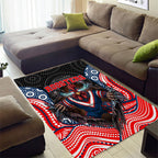 Sydney Roosters Area Rug The Scream of Lightning Eyes - Indigenous Dot Ripping Effect