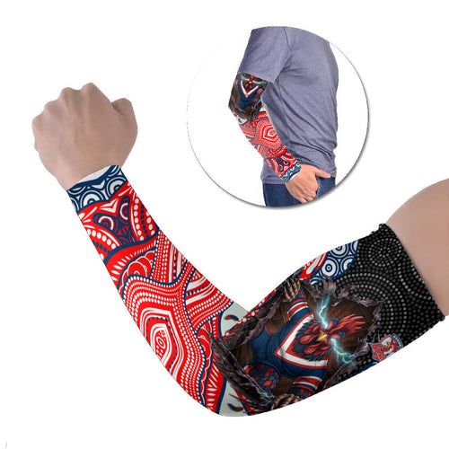 Sydney Roosters Arm Sleeves The Scream of Lightning Eyes - Indigenous Dot Ripping Effect