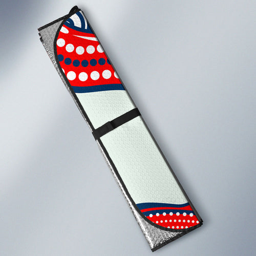 Sydney Roosters Auto Sun Shade The Scream of Lightning Eyes - Indigenous Dot Ripping Effect