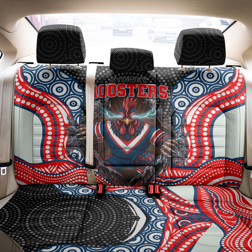 Sydney Roosters Back Car Seat Cover The Scream of Lightning Eyes - Indigenous Dot Ripping Effect