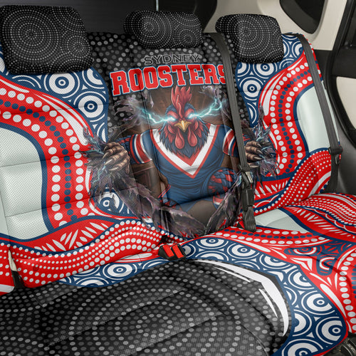 Sydney Roosters Back Car Seat Cover The Scream of Lightning Eyes - Indigenous Dot Ripping Effect