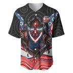 Sydney Roosters Baseball Jersey The Scream of Lightning Eyes - Indigenous Dot Ripping Effect