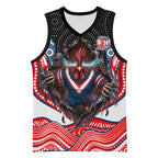 Sydney Roosters Basketball Jersey The Scream of Lightning Eyes - Indigenous Dot Ripping Effect