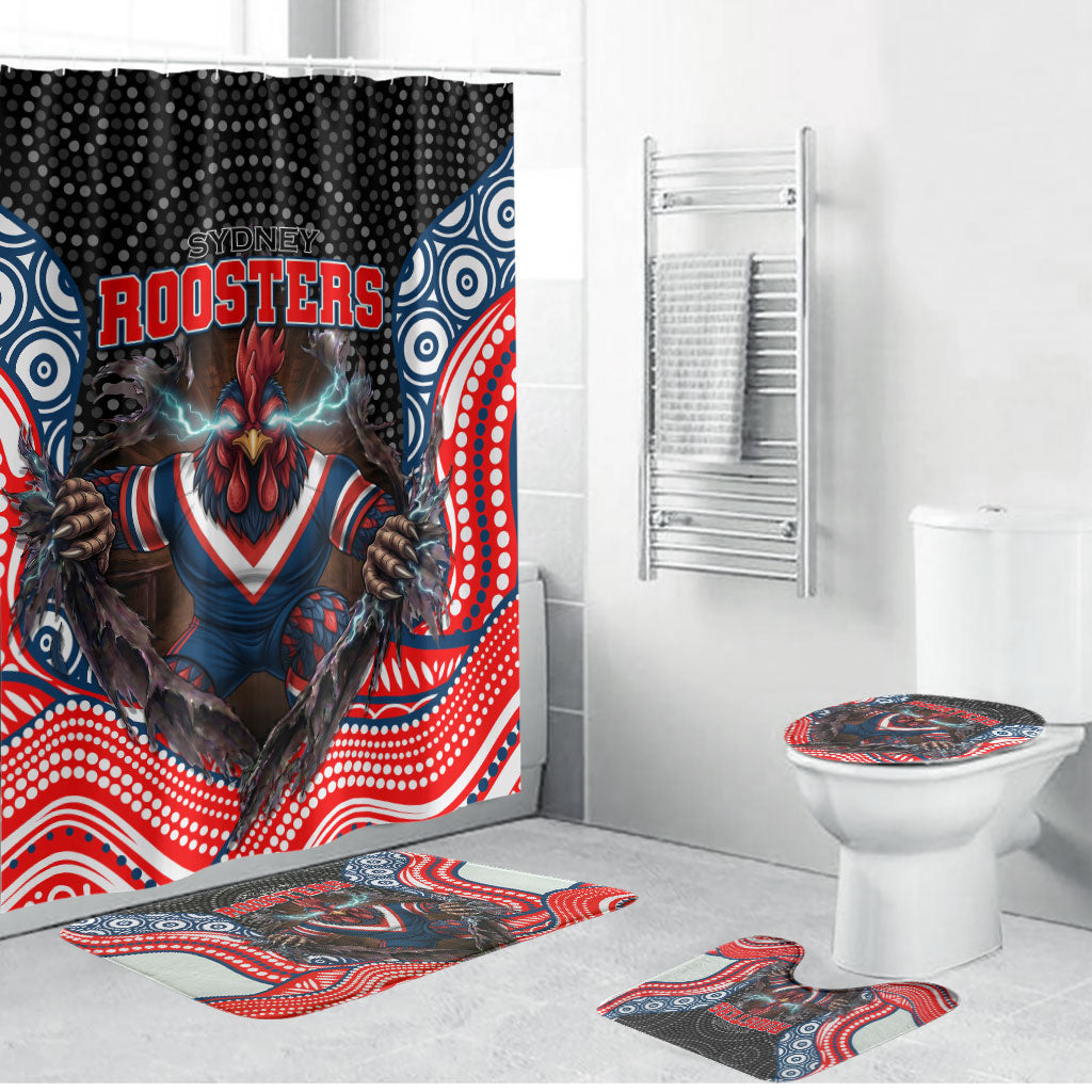 Sydney Roosters Bathroom Set The Scream of Lightning Eyes - Indigenous Dot Ripping Effect