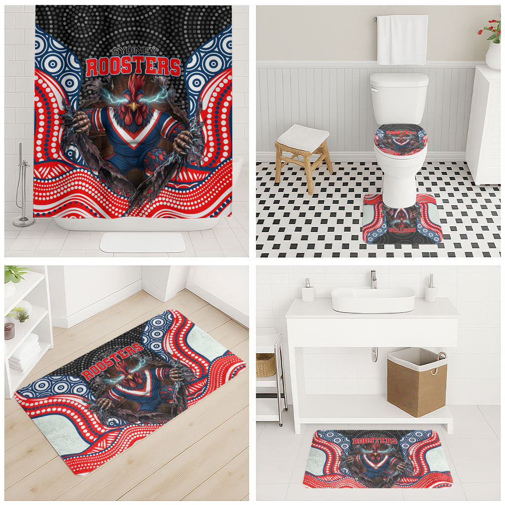 Sydney Roosters Bathroom Set The Scream of Lightning Eyes - Indigenous Dot Ripping Effect