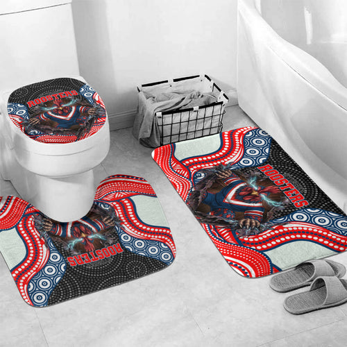 Sydney Roosters Bathroom Set The Scream of Lightning Eyes - Indigenous Dot Ripping Effect