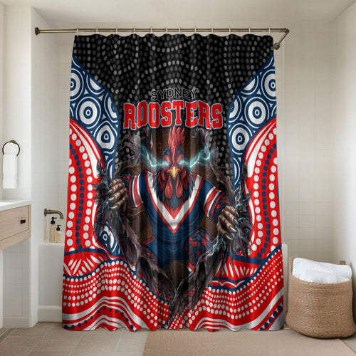 Sydney Roosters Bathroom Set The Scream of Lightning Eyes - Indigenous Dot Ripping Effect