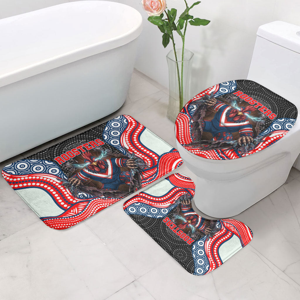 Sydney Roosters Bathroom Set The Scream of Lightning Eyes - Indigenous Dot Ripping Effect
