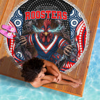 Sydney Roosters Beach Blanket The Scream of Lightning Eyes - Indigenous Dot Ripping Effect
