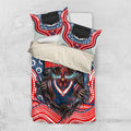 Sydney Roosters Bedding Set The Scream of Lightning Eyes - Indigenous Dot Ripping Effect