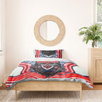 Sydney Roosters Bedding Set The Scream of Lightning Eyes - Indigenous Dot Ripping Effect