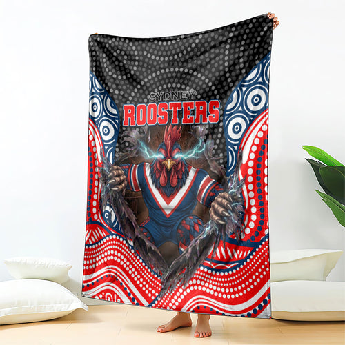 Sydney Roosters Blanket The Scream of Lightning Eyes - Indigenous Dot Ripping Effect