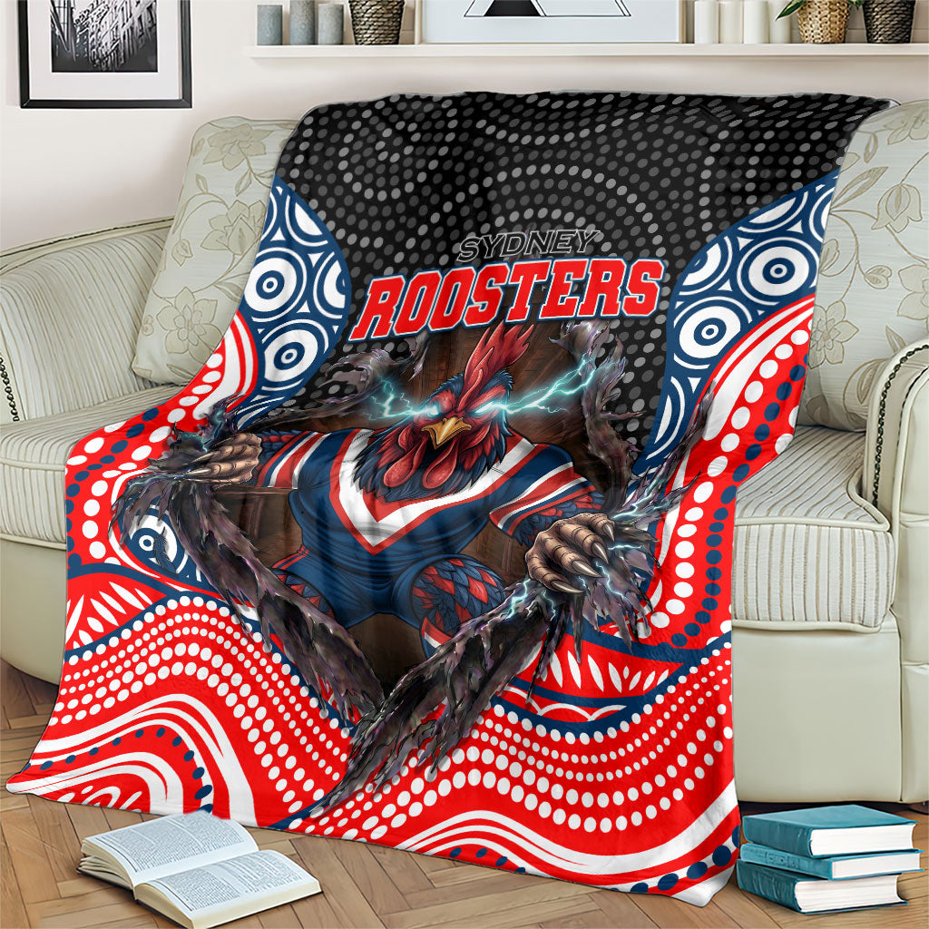 Sydney Roosters Blanket The Scream of Lightning Eyes - Indigenous Dot Ripping Effect