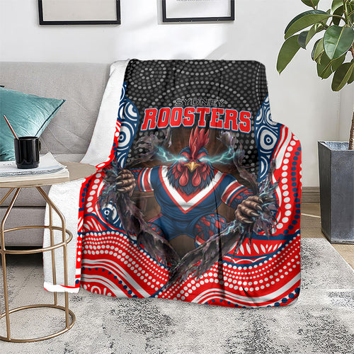Sydney Roosters Blanket The Scream of Lightning Eyes - Indigenous Dot Ripping Effect
