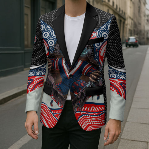 Sydney Roosters Blazer The Scream of Lightning Eyes - Indigenous Dot Ripping Effect