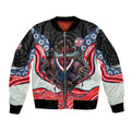 Sydney Roosters Bomber Jacket The Scream of Lightning Eyes - Indigenous Dot Ripping Effect