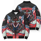 Sydney Roosters Bomber Puffer Jacket The Scream of Lightning Eyes - Indigenous Dot Ripping Effect