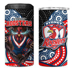 Sydney Roosters 4 in 1 Can Cooler Tumbler The Scream of Lightning Eyes - Indigenous Dot Ripping Effect