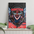 Sydney Roosters Canvas Wall Art The Scream of Lightning Eyes - Indigenous Dot Ripping Effect