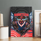 Sydney Roosters Canvas Wall Art The Scream of Lightning Eyes - Indigenous Dot Ripping Effect