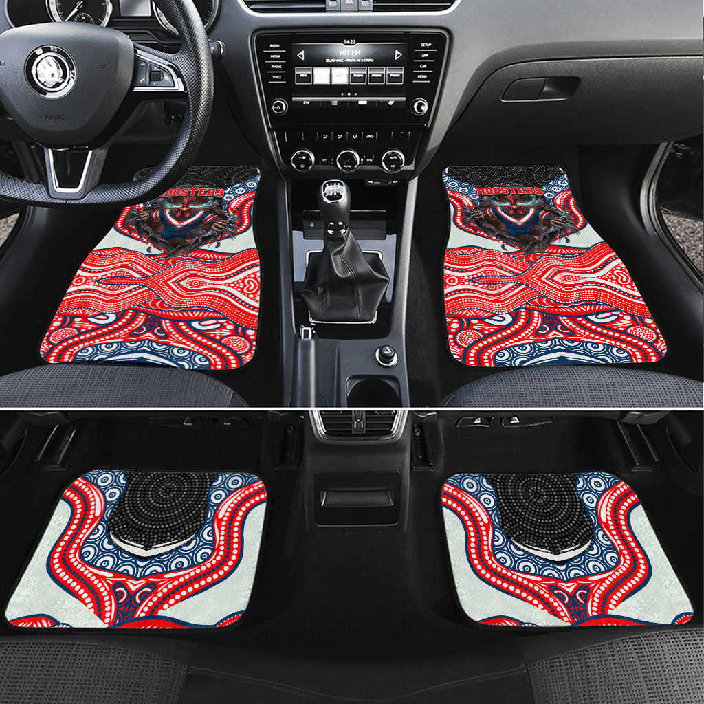 Sydney Roosters Car Mats The Scream of Lightning Eyes - Indigenous Dot Ripping Effect