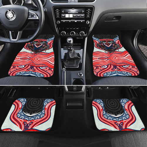 Sydney Roosters Car Mats The Scream of Lightning Eyes - Indigenous Dot Ripping Effect