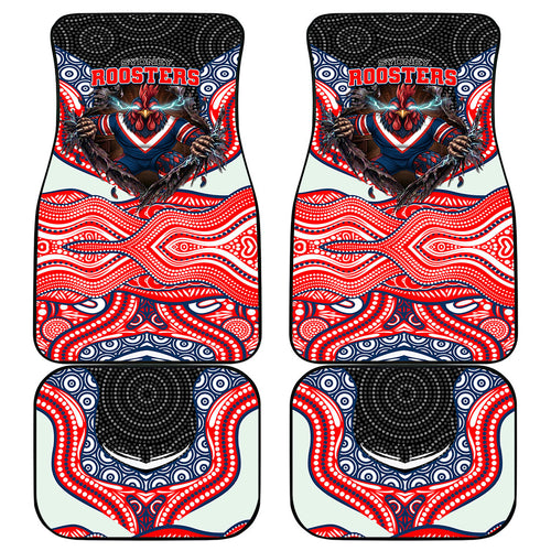 Sydney Roosters Car Mats The Scream of Lightning Eyes - Indigenous Dot Ripping Effect