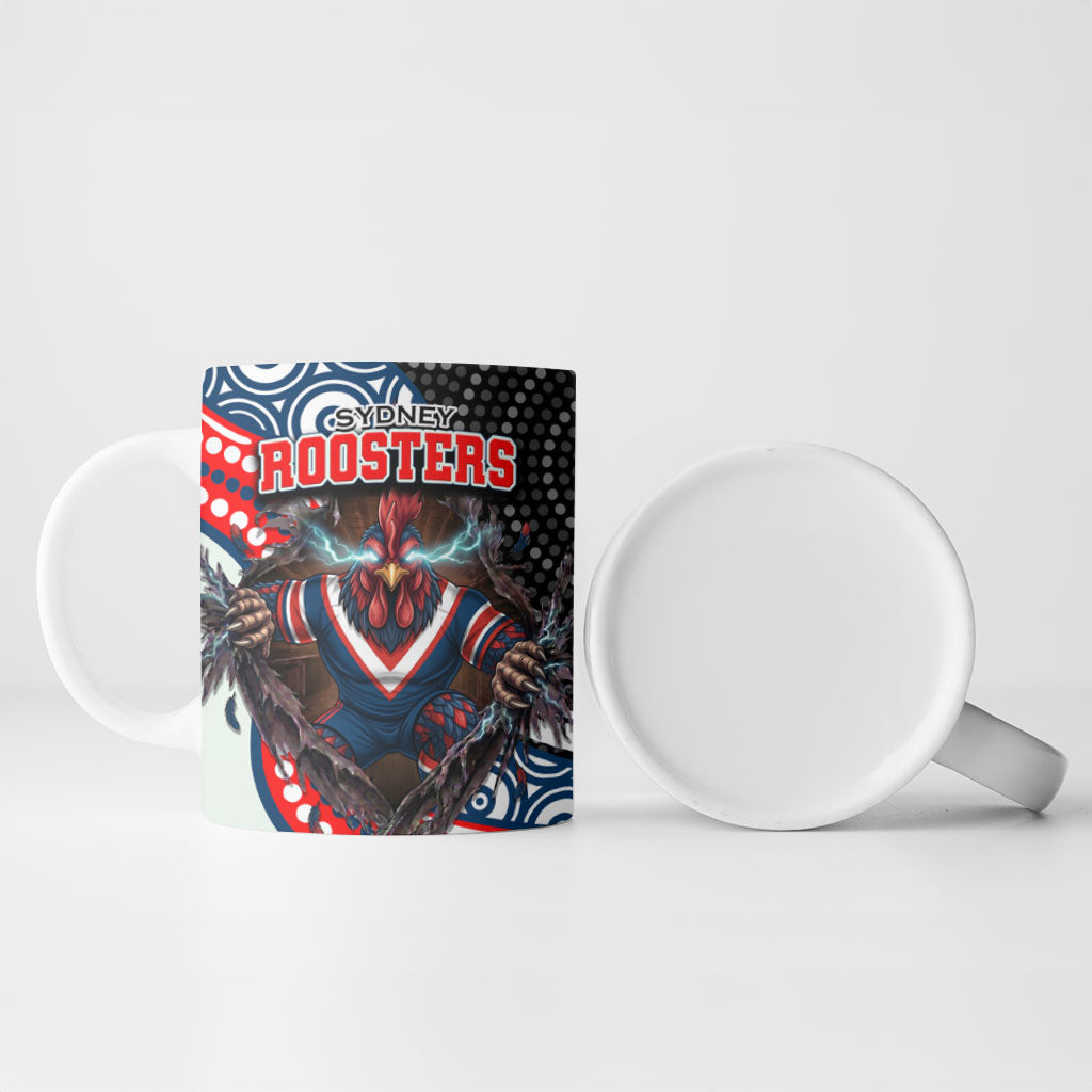 Sydney Roosters Ceramic Mug The Scream of Lightning Eyes - Indigenous Dot Ripping Effect