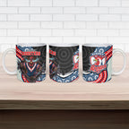 Sydney Roosters Ceramic Mug The Scream of Lightning Eyes - Indigenous Dot Ripping Effect