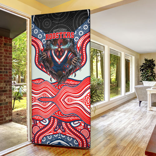 Sydney Roosters Door Cover The Scream of Lightning Eyes - Indigenous Dot Ripping Effect