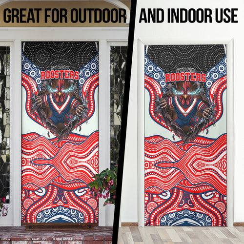 Sydney Roosters Door Cover The Scream of Lightning Eyes - Indigenous Dot Ripping Effect