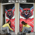 Sydney Roosters Door Cover The Scream of Lightning Eyes - Indigenous Dot Ripping Effect