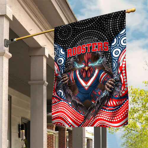 Sydney Roosters Garden Flag The Scream of Lightning Eyes - Indigenous Dot Ripping Effect