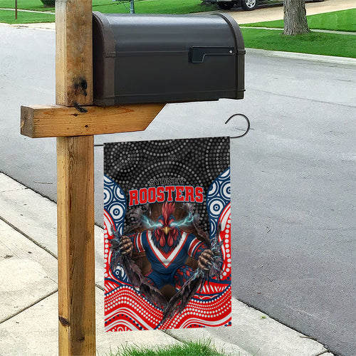 Sydney Roosters Garden Flag The Scream of Lightning Eyes - Indigenous Dot Ripping Effect