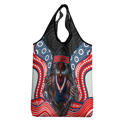 Sydney Roosters Grocery Bag The Scream of Lightning Eyes - Indigenous Dot Ripping Effect