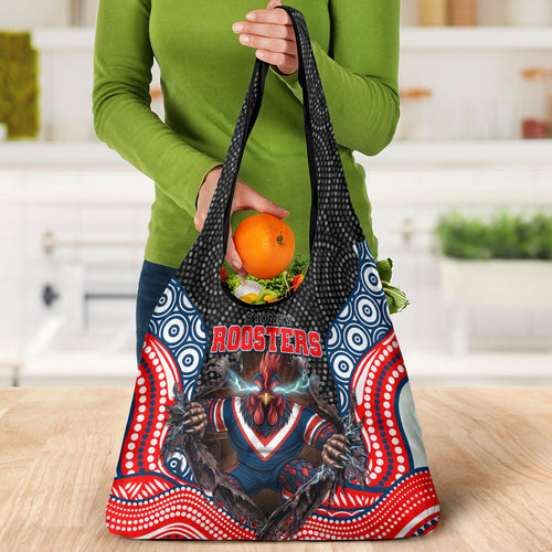 Sydney Roosters Grocery Bag The Scream of Lightning Eyes - Indigenous Dot Ripping Effect