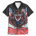 Sydney Roosters Hawaiian Shirt The Scream of Lightning Eyes - Indigenous Dot Ripping Effect