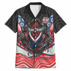 Sydney Roosters Hawaiian Shirt The Scream of Lightning Eyes - Indigenous Dot Ripping Effect