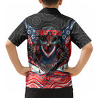 Sydney Roosters Hawaiian Shirt The Scream of Lightning Eyes - Indigenous Dot Ripping Effect