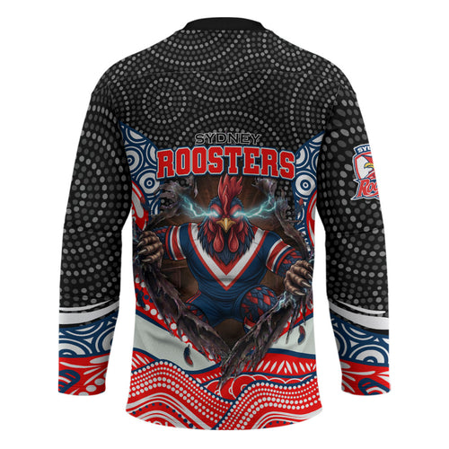 Sydney Roosters Hockey Jersey The Scream of Lightning Eyes - Indigenous Dot Ripping Effect