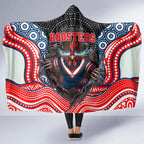Sydney Roosters Hooded Blanket The Scream of Lightning Eyes - Indigenous Dot Ripping Effect