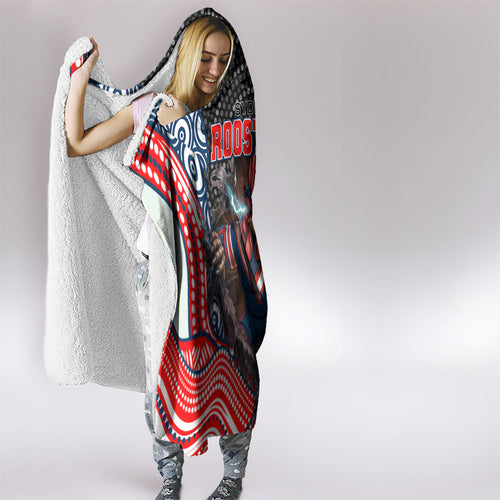 Sydney Roosters Hooded Blanket The Scream of Lightning Eyes - Indigenous Dot Ripping Effect