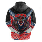 Sydney Roosters Hoodie The Scream of Lightning Eyes - Indigenous Dot Ripping Effect