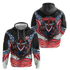 Sydney Roosters Hoodie The Scream of Lightning Eyes - Indigenous Dot Ripping Effect